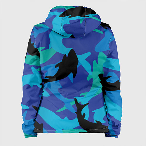 Женская куртка Акулы паттерн / 3D-Черный – фото 2