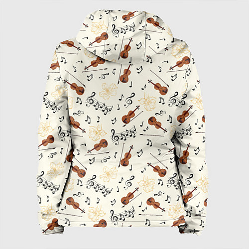 Женская куртка Скрипка, ноты, цветы / 3D-Черный – фото 2