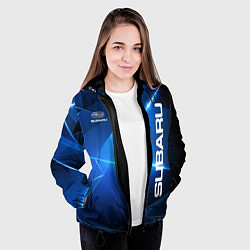 Куртка с капюшоном женская Subaru, цвет: 3D-черный — фото 2
