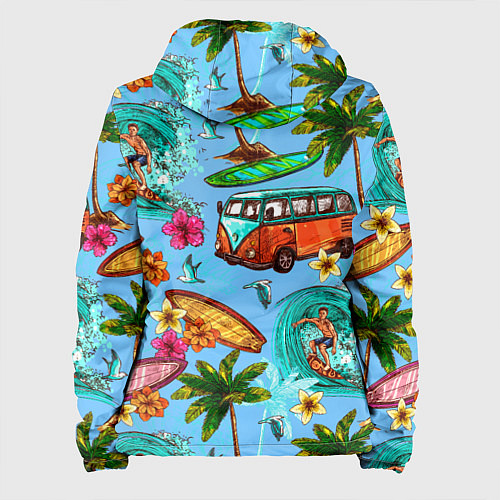 Женская куртка Пальмы, волны, серфинг / 3D-Белый – фото 2