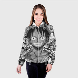 Куртка с капюшоном женская Луфи улыбается one piece, цвет: 3D-белый — фото 2