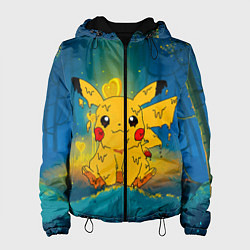 Куртка с капюшоном женская Жидкий Пикачу, цвет: 3D-черный