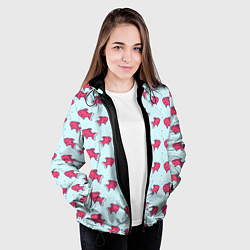 Куртка с капюшоном женская Рыбки, цвет: 3D-черный — фото 2