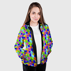 Куртка с капюшоном женская Сердечки, цвет: 3D-черный — фото 2