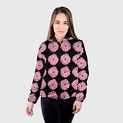 Куртка с капюшоном женская Пончики с маршмеллоу, цвет: 3D-черный — фото 2
