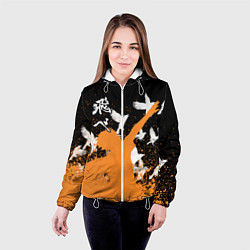 Куртка с капюшоном женская Волейбол - Вороны, цвет: 3D-белый — фото 2