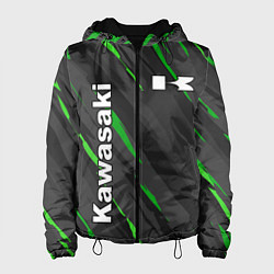 Куртка с капюшоном женская KAWASAKI КАВАСАКИ SPORT, цвет: 3D-черный