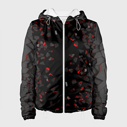 Куртка с капюшоном женская 3Д Разлом 3D Плиты, цвет: 3D-белый