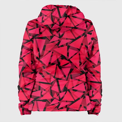 Женская куртка Красно-черный полигональный / 3D-Белый – фото 2