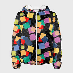 Женская куртка Заплатки на черном фоне