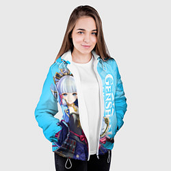 Куртка с капюшоном женская Genshin Impact, Аяка, цвет: 3D-белый — фото 2