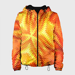 Куртка с капюшоном женская Желто-оранжевая абстракция, цвет: 3D-черный
