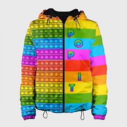 Женская куртка POP it вертикальная надпись