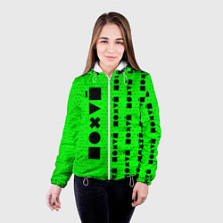 Куртка с капюшоном женская Безразличие - Космос Паттерн справа, цвет: 3D-белый — фото 2