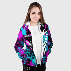 Куртка с капюшоном женская FREE FIRE NEON, цвет: 3D-белый — фото 2