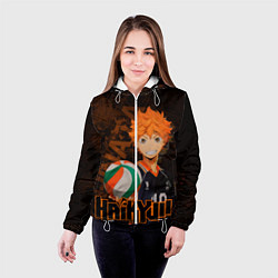 Куртка с капюшоном женская Хината Волейбол, цвет: 3D-белый — фото 2