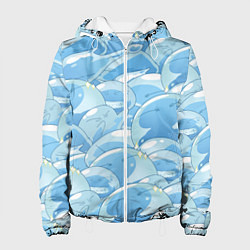 Куртка с капюшоном женская О МОЕМ ПЕРЕРОЖДЕНИЕ В СЛИЗЬ, цвет: 3D-белый