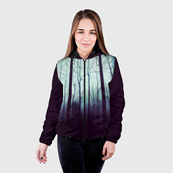 Куртка с капюшоном женская ЖУТКИЙ ЛЕС, цвет: 3D-черный — фото 2