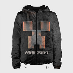 Куртка с капюшоном женская MINECRAFT TEXTURE IRON, цвет: 3D-черный