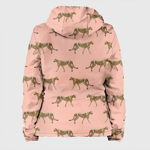 Женская куртка Гепарды на розовом / 3D-Белый – фото 2
