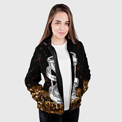 Куртка с капюшоном женская Время - деньги, цвет: 3D-черный — фото 2