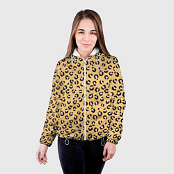Куртка с капюшоном женская Желтый леопардовый принт, цвет: 3D-белый — фото 2