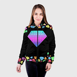 Куртка с капюшоном женская POP IT DIAMOND, цвет: 3D-черный — фото 2