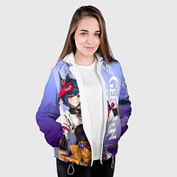 Куртка с капюшоном женская Genshin Impact, Сара, цвет: 3D-белый — фото 2