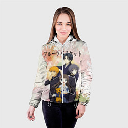 Куртка с капюшоном женская Корзинка фруктов персонажи, цвет: 3D-белый — фото 2