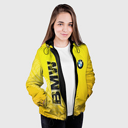 Куртка с капюшоном женская BMW СЛЕДЫ ШИН БМВ, цвет: 3D-черный — фото 2