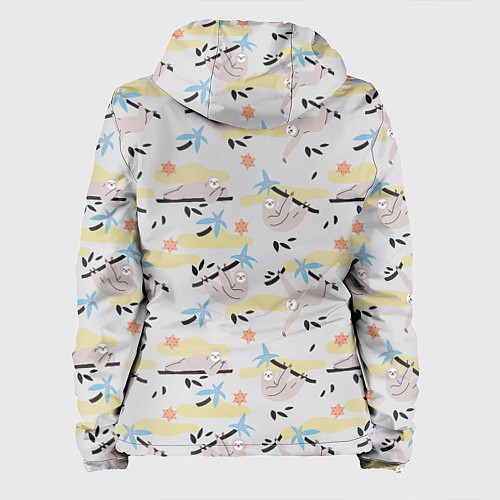 Женская куртка Ленивцы паттерн / 3D-Белый – фото 2