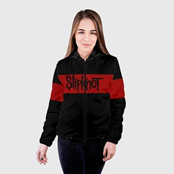 Куртка с капюшоном женская Полосатый Slipknot, цвет: 3D-черный — фото 2