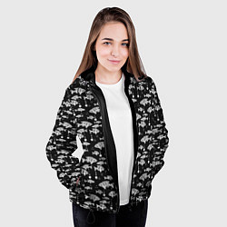 Куртка с капюшоном женская Узор для рыбака, цвет: 3D-черный — фото 2