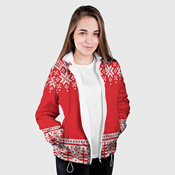 Куртка с капюшоном женская Зимний лес, цвет: 3D-белый — фото 2