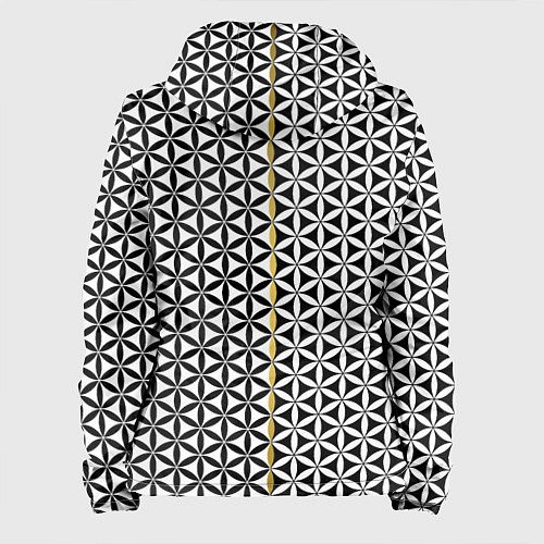 Женская куртка Цветок Жизни чёрно-белый / 3D-Белый – фото 2