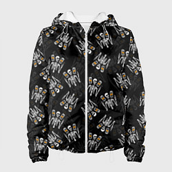 Куртка с капюшоном женская ПАТТЕРН СКЕЛЕТ HALLOWEEN PARTY, цвет: 3D-белый