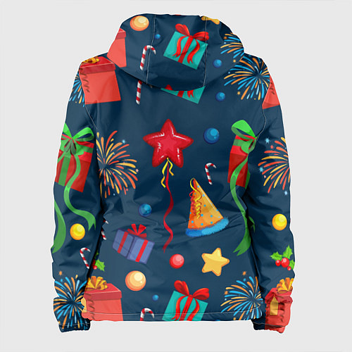 Женская куртка Новогодний Паттерн! / 3D-Черный – фото 2