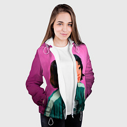 Куртка с капюшоном женская 067 игра в кальмара, цвет: 3D-белый — фото 2