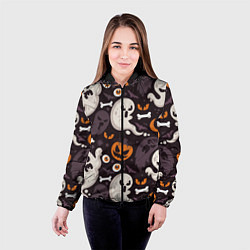 Куртка с капюшоном женская Мрачный праздник, цвет: 3D-черный — фото 2