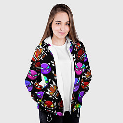 Куртка с капюшоном женская Geometry Dash: Demons Squad, цвет: 3D-белый — фото 2