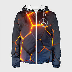 Куртка с капюшоном женская MERCEDES-BENZ AMG 3D ГЕОМЕТРИЯ, цвет: 3D-белый