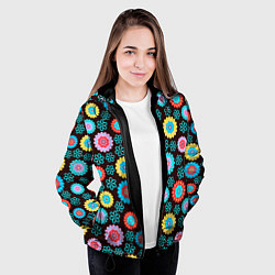 Куртка с капюшоном женская Flоwers, цвет: 3D-черный — фото 2