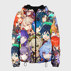 Куртка с капюшоном женская Genshin Impact - персонажи, цвет: 3D-черный