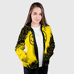 Куртка с капюшоном женская Nirvana Smile Нирвана Рваный Паттерн, цвет: 3D-черный — фото 2