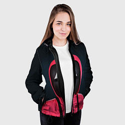 Куртка с капюшоном женская ИГРА В КАЛЬМАРА СОТРУДНИК ТРЕУГОЛЬНИК SQUID GAME, цвет: 3D-черный — фото 2