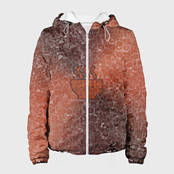 Куртка с капюшоном женская Горячее блюдо на фоне АПВ 8 4 2 9, цвет: 3D-белый