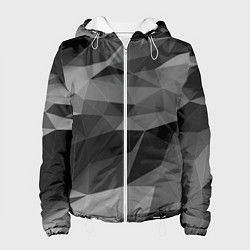 Куртка с капюшоном женская Чб абстракция, цвет: 3D-белый