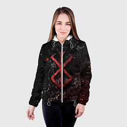 Куртка с капюшоном женская BERSERK LOGO GRUNGE RED, цвет: 3D-белый — фото 2