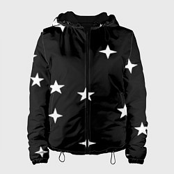 Куртка с капюшоном женская Самая темная звездная ночь, цвет: 3D-черный