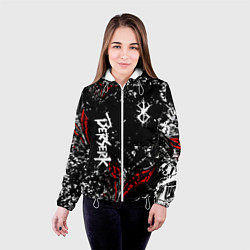 Куртка с капюшоном женская Берсерк Черная маска, цвет: 3D-белый — фото 2